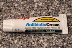 tube of triple antibiotic cream for DIY First Aid Kit