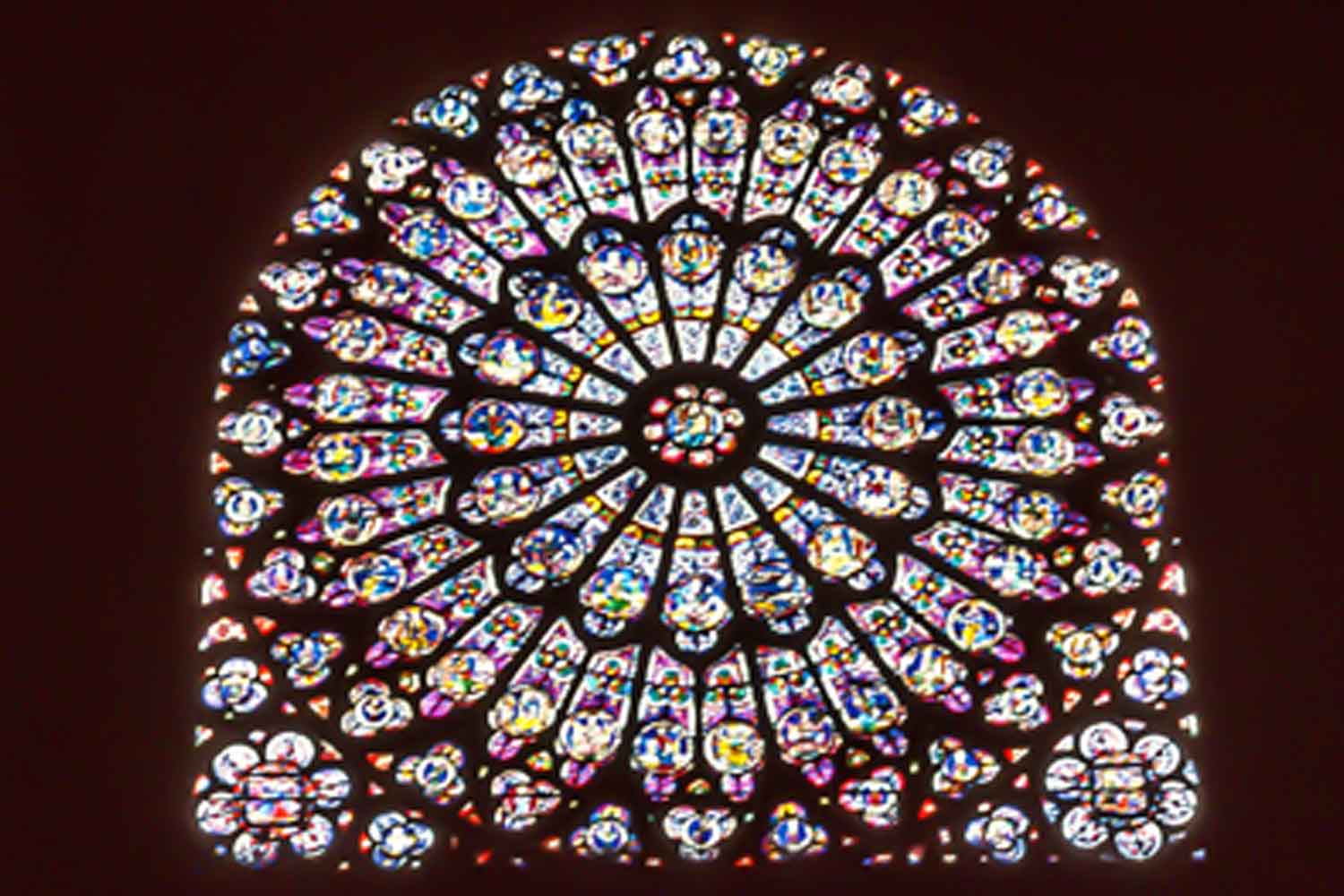 Large round stained glass window