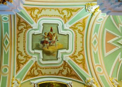 elaborately painted ceiling of a church