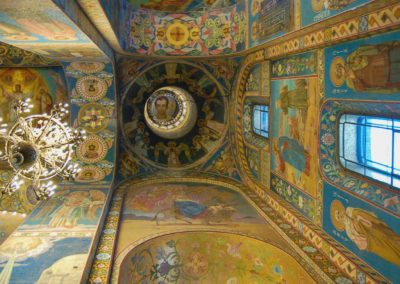 Elaborate mosaics on walls of church