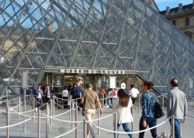glass dome with Musee Du Louvre over the door
